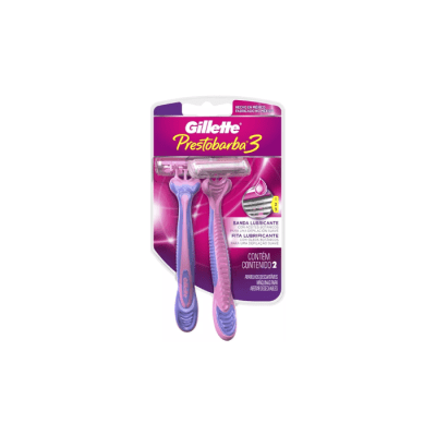 MAQUINA DE AFEITAR DESECHABLE DE MUJER PRESTOBARBA 3 PACK 2 UN GILLETTE