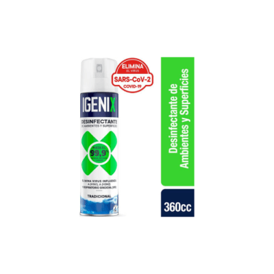 DESINFECTANTE AMBIENTAL EN AEROSOL AROMA TRADICIONAL 360 ML IGENIX
