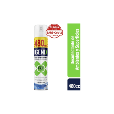 DESINFECTANTE AMBIENTAL EN AEROSOL AROMA TRADICIONAL 480 ML IGENIX