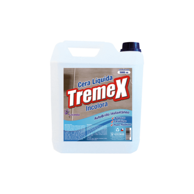 CERA PARA PISOS LÍQUIDA BIDÓN 5 LTS AUTO BRILLO INCOLORA TREMEX1