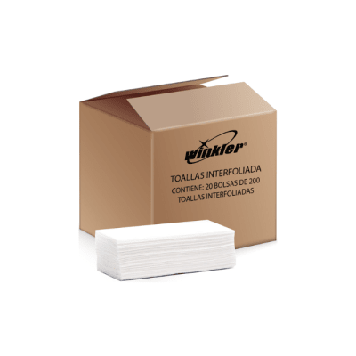 TOALLA DE PAPEL INTERFOLIADA DOBLE HOJA 200 UNIDADES WINKLER