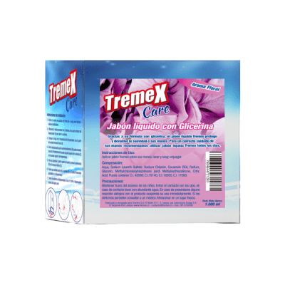 JABÓN LÍQUIDO SACHET AROMA FLORAL 1 LT TREMEX CARE1