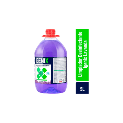 LIMPIADOR DE PISOS DESINFECTANTE AROMA LAVANDA BIDÓN 5 LTS IGENIX