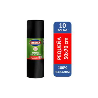 BOLSA DE BASURA PEQUEÑA BIOROLLO 50X70 CM PAQ X10 UN VIRUTEX