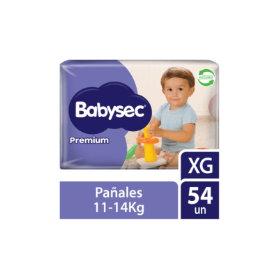 PAÑAL DE BEBÉ PREMIUM TALLA XG PAQUETE DE 54 UNIDADES BABYSEC1