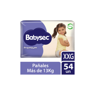 PAÑAL DE BEBÉ PREMIUM TALLA XXG PAQUETE DE 54 UNIDADES BABYSEC1