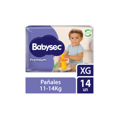 PAÑAL DE BEBÉ PREMIUM TALLA XG PAQUETE DE 14 UNIDADES BABYSEC1