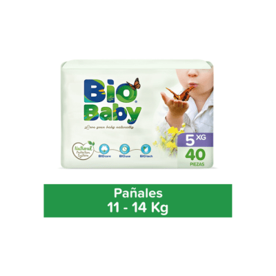 PAÑAL DE BEBÉ TALLA XG PAQUETE DE 40 UNIDADES BIO BABY
