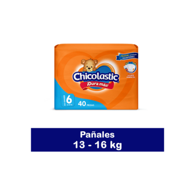 PAÑAL DE BEBÉ (ETAPA 6) TALLA XXG PAQUETE DE 40 UNIDADES CHICOLASTIC