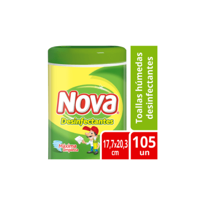 TOALLA HÚMEDA DESINFECTANTE BOTE DE 105 UNIDADES NOVA
