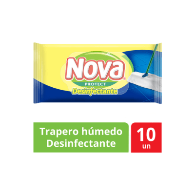 TRAPERO HÚMEDO DESINFECTANTE PAQUETE DE 10 UNIDADES NOVA1