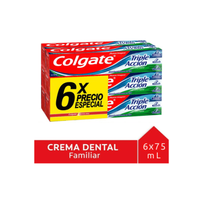 PASTA DENTAL TRIPLE ACCIÓN MENTA 50 GRS 6 UNIDADES COLGATE1