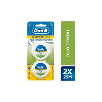 PACK HILO DENTAL ESSENTIALS FLOSS 2 UNIDADES 25 MTS ORAL-B1