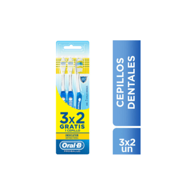 CEPILLO DE DIENTES INDICADOR ANTIBACTERIAL 3 UNIDADES ORAL-B1
