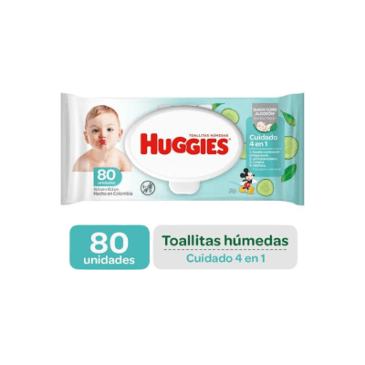 TOALLAS HÚMEDAS ONE & DONE 80 UNIDADES HUGGIES
