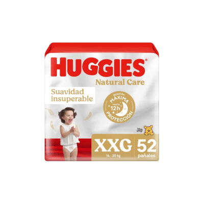 PAÑAL DE BEBÉ NATURAL CARE TALLA XXG PAQUETE DE 52 UNIDADES HUGGIES1