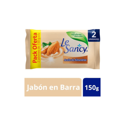 JABÓN EN BARRA ACEITE DE ALMENDRA PACK X2 UN 150 GRS LE SANCY