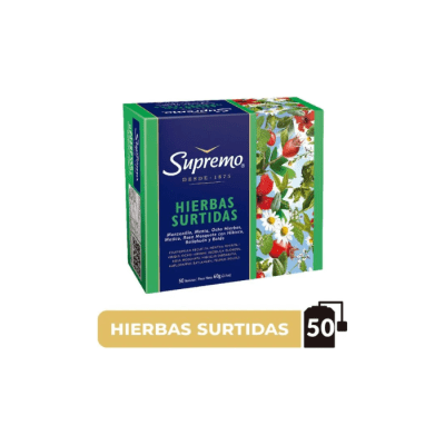 TÉ HIERBAS SURTIDAS 50 BOLSITAS SUPREMO