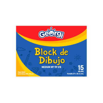BLOCK DE DIBUJO MEDIUM 15 HOJAS GEORGI