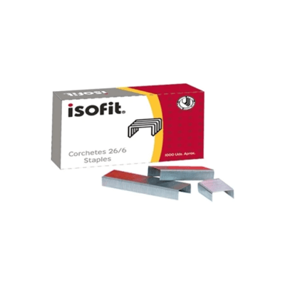 CORCHETES METÁL CROMADO 26/6 MM CAJA DE 100 UN ISOFIT1