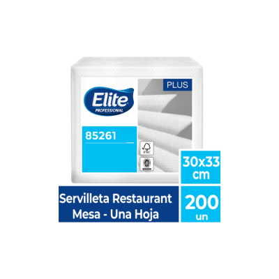 SERVILLETAS DESECHABLES DE MESA HOJA SIMPLE X200 UN ELITE PROFESSIONAL1
