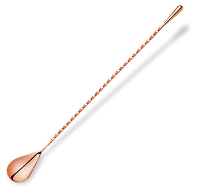 CUCHARA DE BAR (BAR SPOON)  ESPIRAL COBRE 30 CM