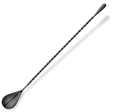 CUCHARA DE BAR (BAR SPOON)  ESPIRAL NEGRA 30 CM