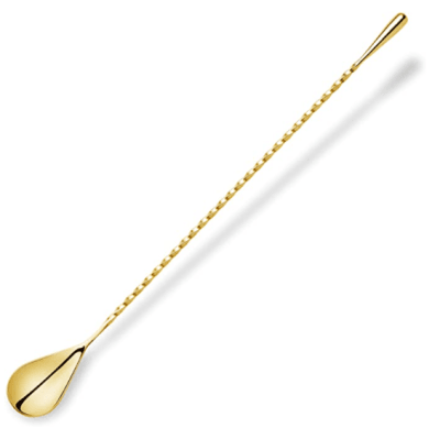 CUCHARA DE BAR (BAR SPOON)  ESPIRAL GOLD 30 CM