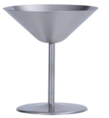 2 COPAS MARTINI METAL SILVER 240ML