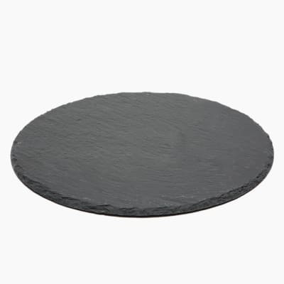 TABLA DE PIEDRA NEGRA REDONDA 30 CM DIAMETRO