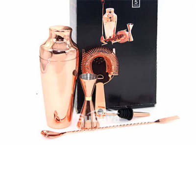 GIFT BOX COCTEL 5 PIEZAS COLOR COBRE