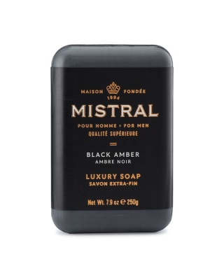 Jabon en barra 250g Mistral Men Black Amber1