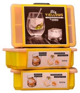 BIG YIELLOWS PACK 3 MOLDES DE 6 HIELOS CON TAPA YIELLOWS