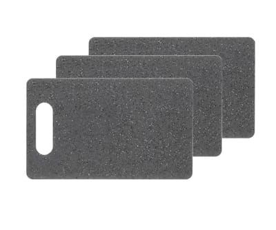 SET DE 3 TABLAS NEGRAS RECTANGULARES TIPO MARMOL 35X25 CM