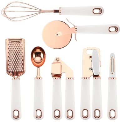 SET DE COCINA Y RALLADORES ROSE GOLD 7 PCS