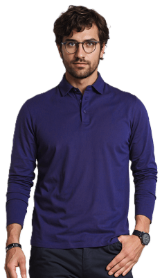 Polera Pique TLA Azul Marino Manga Larga