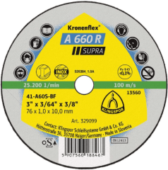 Disco de Corte Inoxidable Klingspor 3