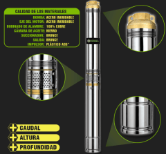 Bomba de Agua Forest&Garden Pozo Profundo 0.75HP 1.1/4