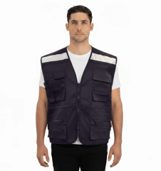 Chaleco Geologo Poplin Azul