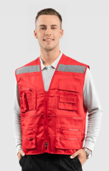 Chaleco Geologo Poplin Rojo