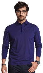 Polera Pique TLA Azul Marino Manga Larga