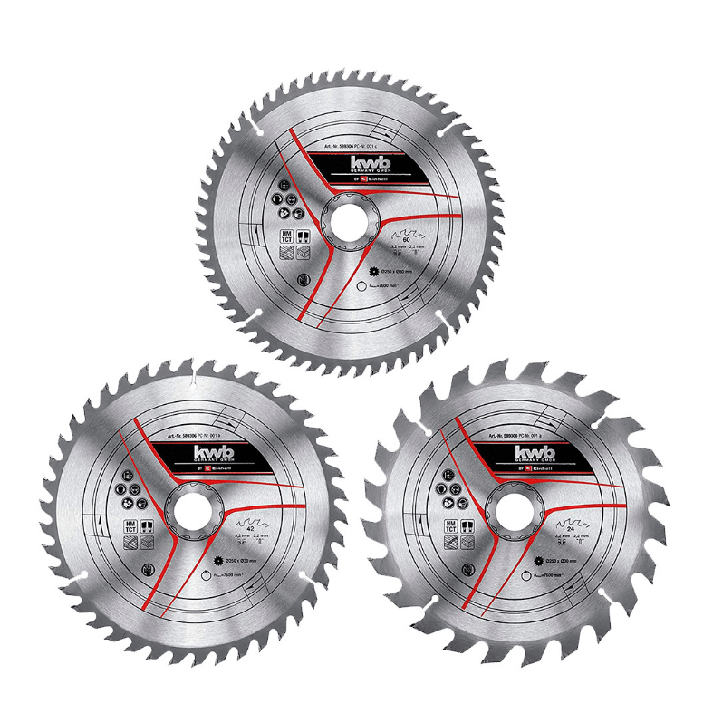 Disco de Corte Einhell x3Uds Madera | SBL SET D 250X30X3.2 T24/42/601