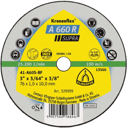 Disco de Corte Inoxidable Klingspor 3