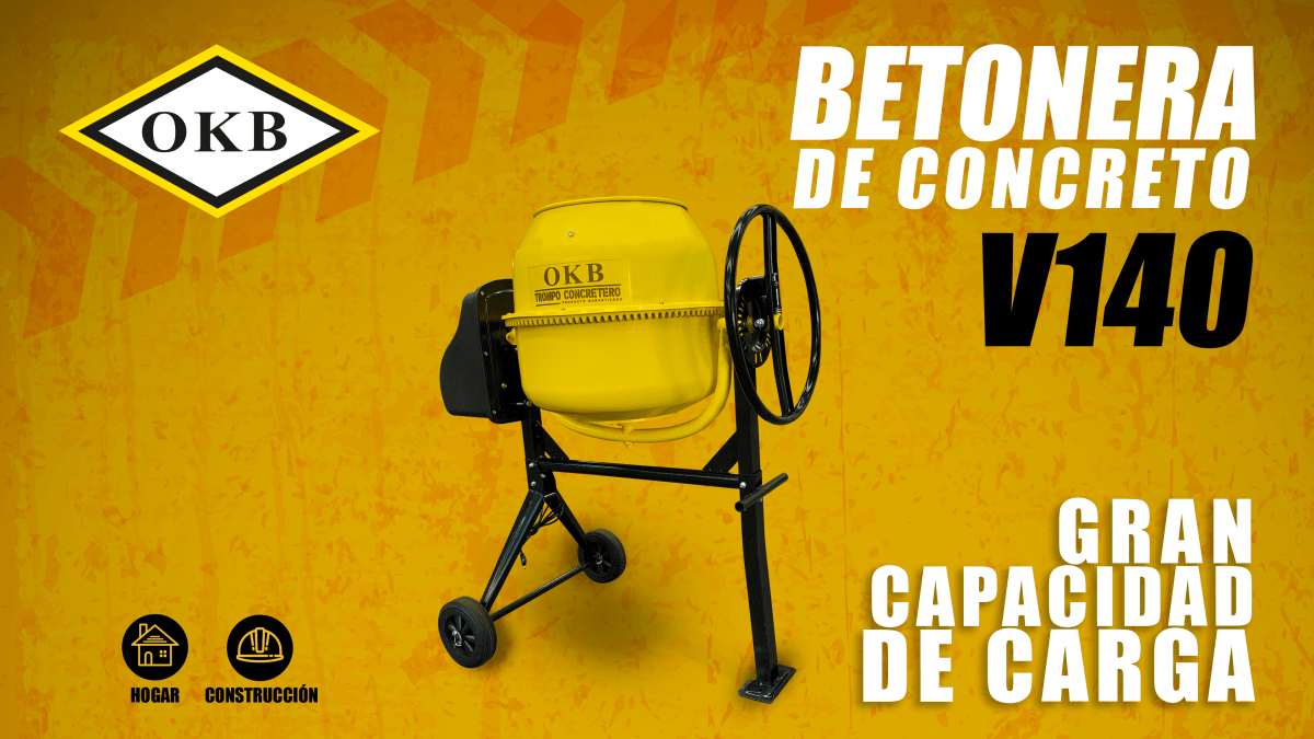 Betonera OKB 140Litros 550w 90Kg 2