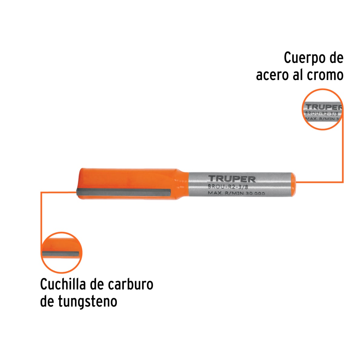 Fresa para Router Truper 3/8