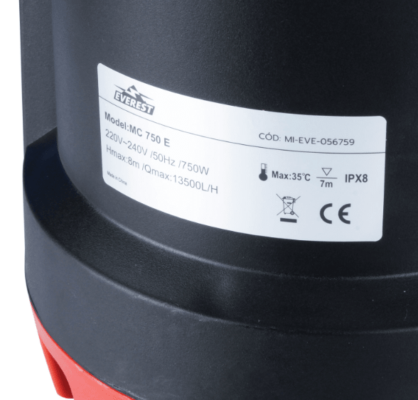 Bomba de Agua Everest Sumergible Multifuncion 750w4