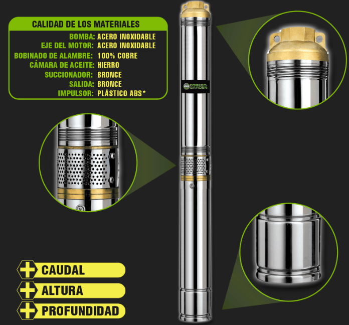 Bomba de Agua Forest&Garden Pozo Profundo 0.75HP 1.1/4