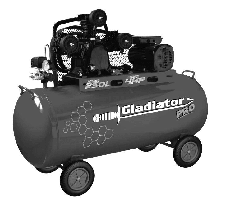 Compresor de Aire Gladiator 250L 4HP1