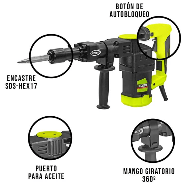Martillo Demoledor Xcort 1900w 15Nm | XZG02-452