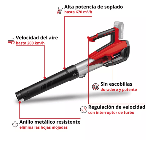 Soplador Inalambrico Einhell 18V | GP-LB 18/200 Li Solo2